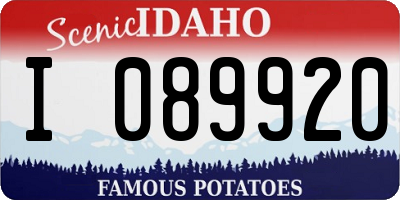 ID license plate I089920
