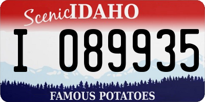 ID license plate I089935