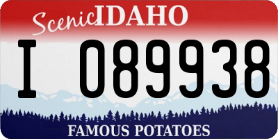 ID license plate I089938