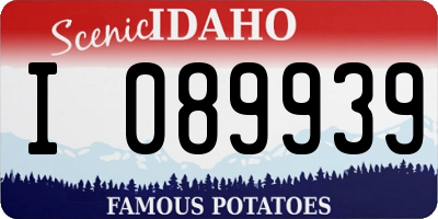 ID license plate I089939