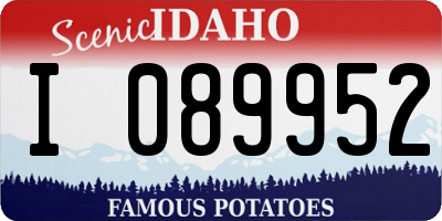ID license plate I089952