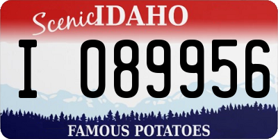 ID license plate I089956