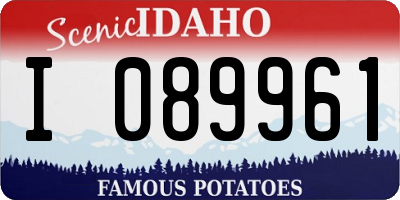 ID license plate I089961