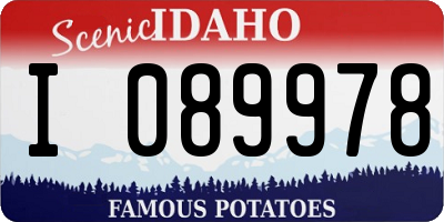 ID license plate I089978