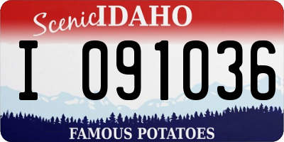 ID license plate I091036