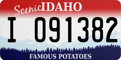 ID license plate I091382