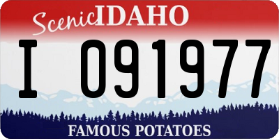 ID license plate I091977
