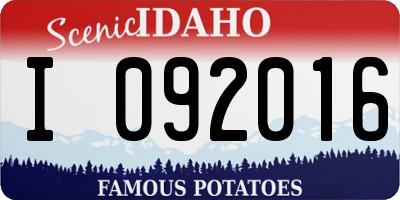 ID license plate I092016
