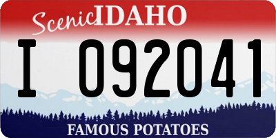 ID license plate I092041