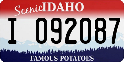 ID license plate I092087