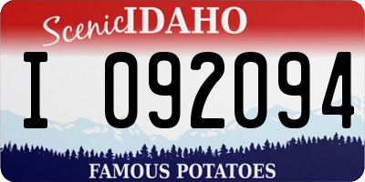 ID license plate I092094