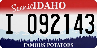 ID license plate I092143