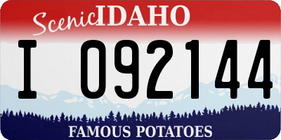 ID license plate I092144
