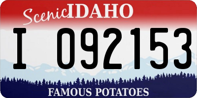 ID license plate I092153