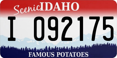 ID license plate I092175