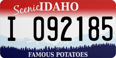 ID license plate I092185