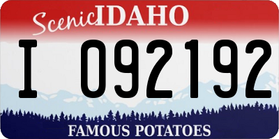 ID license plate I092192