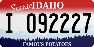 ID license plate I092227