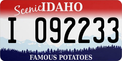 ID license plate I092233