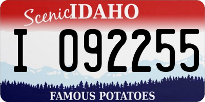 ID license plate I092255