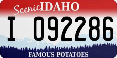 ID license plate I092286