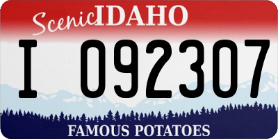 ID license plate I092307