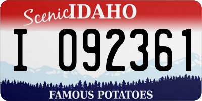 ID license plate I092361