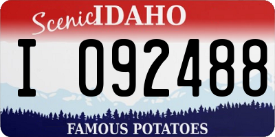 ID license plate I092488
