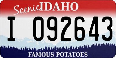 ID license plate I092643