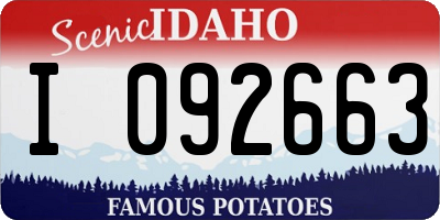 ID license plate I092663