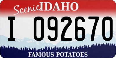ID license plate I092670