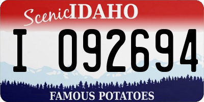 ID license plate I092694