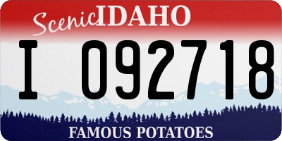 ID license plate I092718