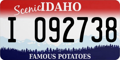 ID license plate I092738