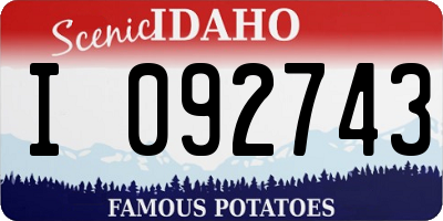 ID license plate I092743