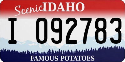 ID license plate I092783