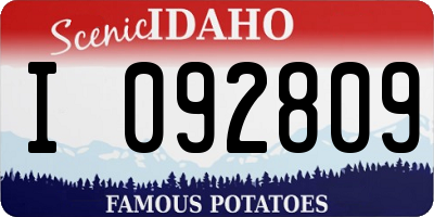 ID license plate I092809