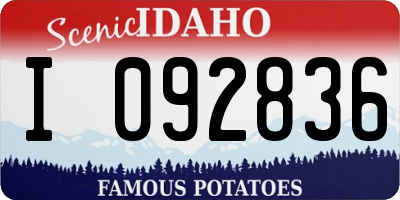 ID license plate I092836