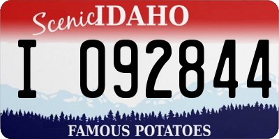 ID license plate I092844