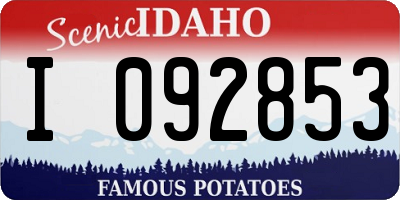 ID license plate I092853