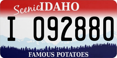 ID license plate I092880