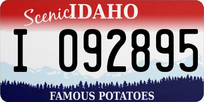 ID license plate I092895