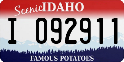 ID license plate I092911