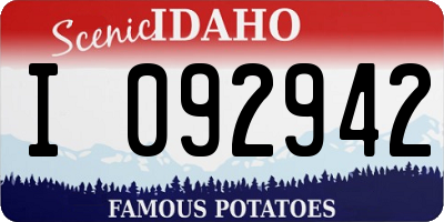 ID license plate I092942