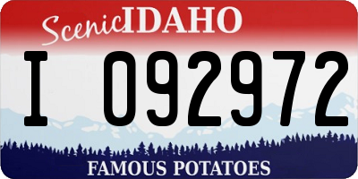ID license plate I092972