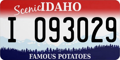ID license plate I093029