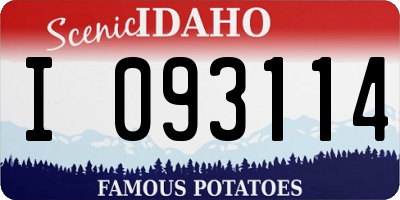 ID license plate I093114