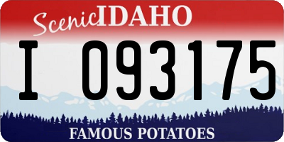 ID license plate I093175