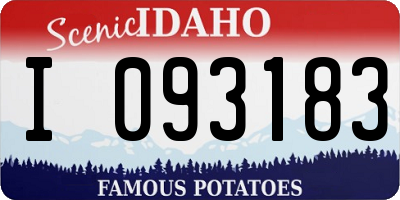 ID license plate I093183