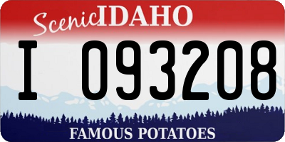 ID license plate I093208